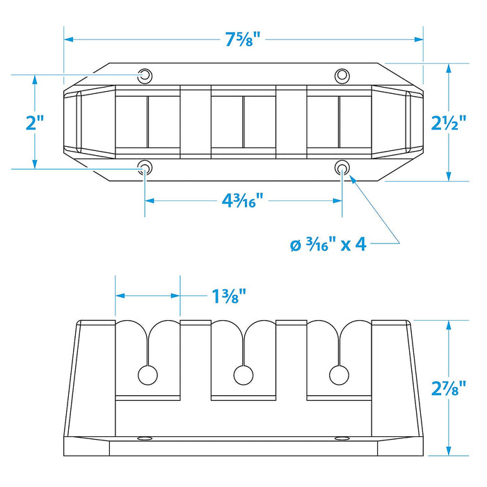 Seachoice 50-89501 Rod Storage Holders 3 Rod (Sold As Pair)