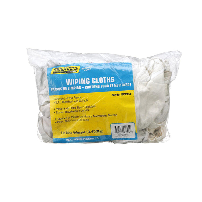 Seachoice 7423-01-12-SC 90004 Recycled White Fleece Wiping Cloths, 1-lb. Bag