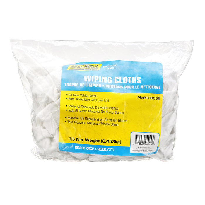 Seachoice 6403-01-12-SC 90009 New White Knits Wiping Cloths, 1-lb. Bag