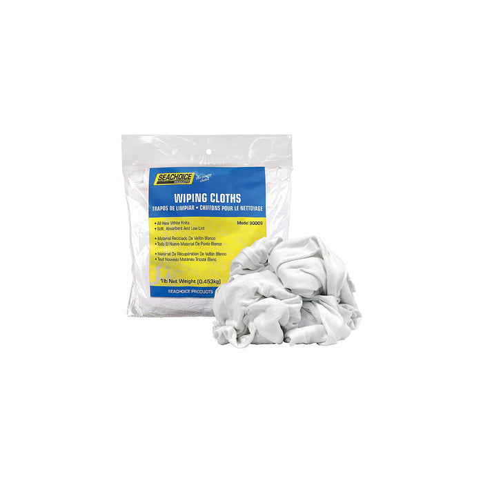 Seachoice 6403-01-12-SC 90009 New White Knits Wiping Cloths, 1-lb. Bag