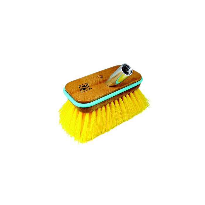 Seachoice QYM0106YM-ADAPTER 90481 Deck Brush w/ Bumper & Threaded Size: 6", Medium
