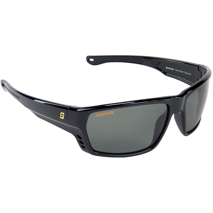 Seachoice YP120409000000 98802 "Reef Rider" Polarized Sunglasses, Frame: Shiny Black, Lens: Grey