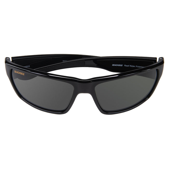 Seachoice YP120409000000 98802 "Reef Rider" Polarized Sunglasses, Frame: Shiny Black, Lens: Grey