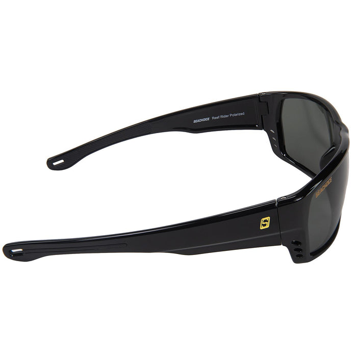 Seachoice YP120409000000 98802 "Reef Rider" Polarized Sunglasses, Frame: Shiny Black, Lens: Grey