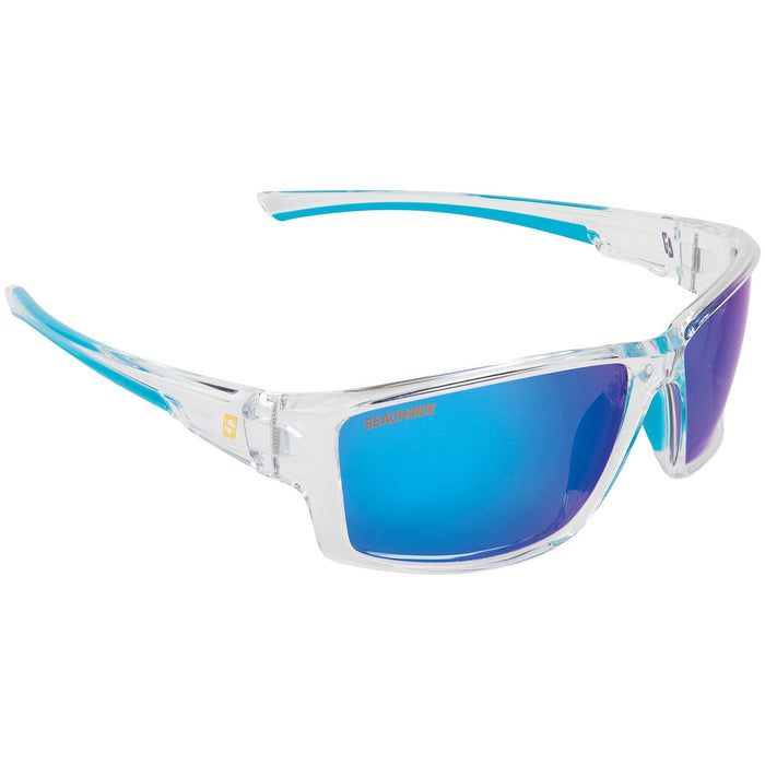 Seachoice A182272000000 98806 "Seaspray" Polarized Sunglasses, Frame: Shiny Clear, Lens: Blue Mirror