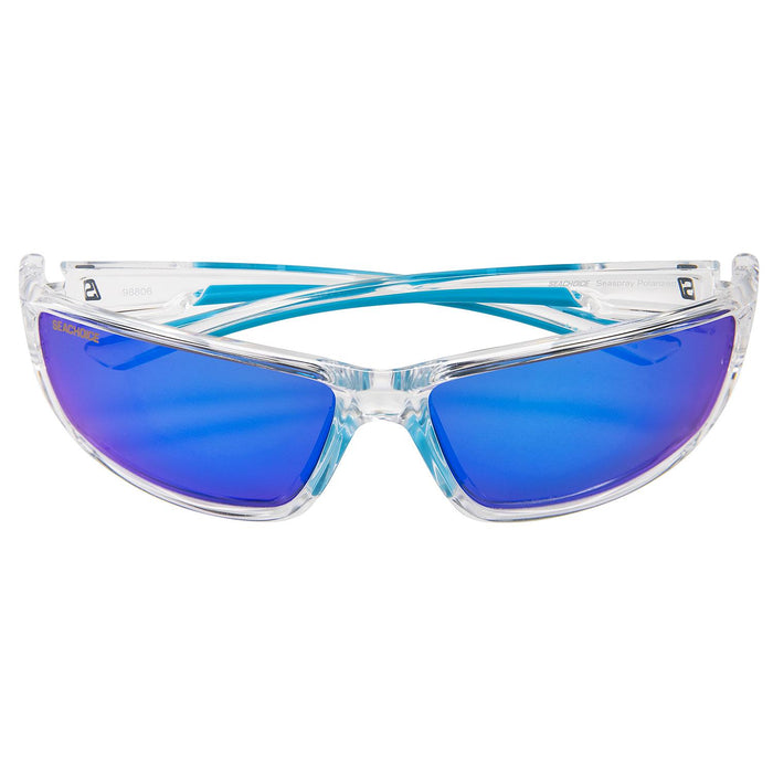 Seachoice A182272000000 98806 "Seaspray" Polarized Sunglasses, Frame: Shiny Clear, Lens: Blue Mirror