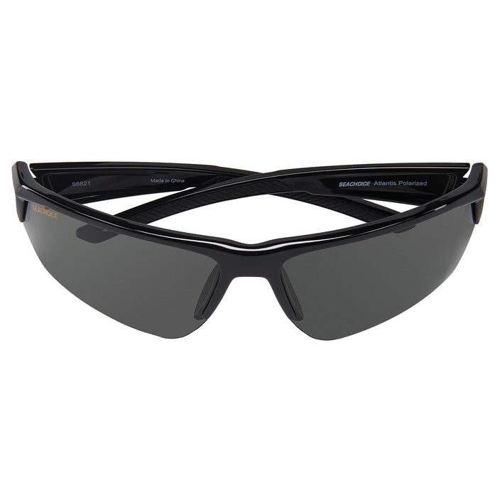 Seachoice YP120505000000 98821 "Atlantis" Polarized Sunglasses, Frame: Shiny Black, Lens: Grey