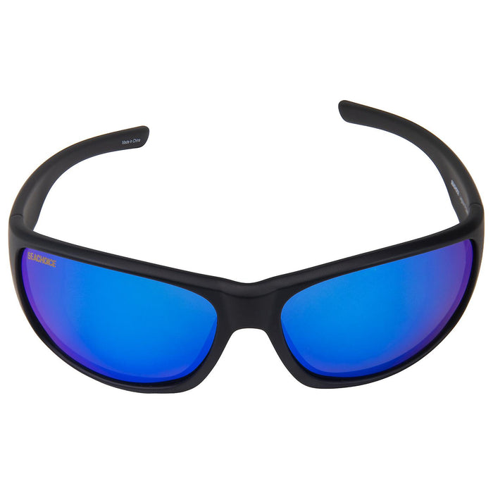 Seachoice YPA81133005000 98825 "Lagoon" Polarized Sunglasses, Frame: Matte Black, Lens: Green Mirror