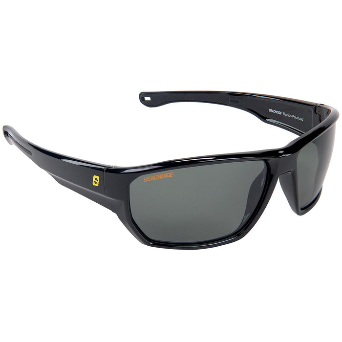 Seachoice YP120481000000 98828 "Rapids" Polarized Sunglasses, Frame: Shiny Black, Lens: Grey