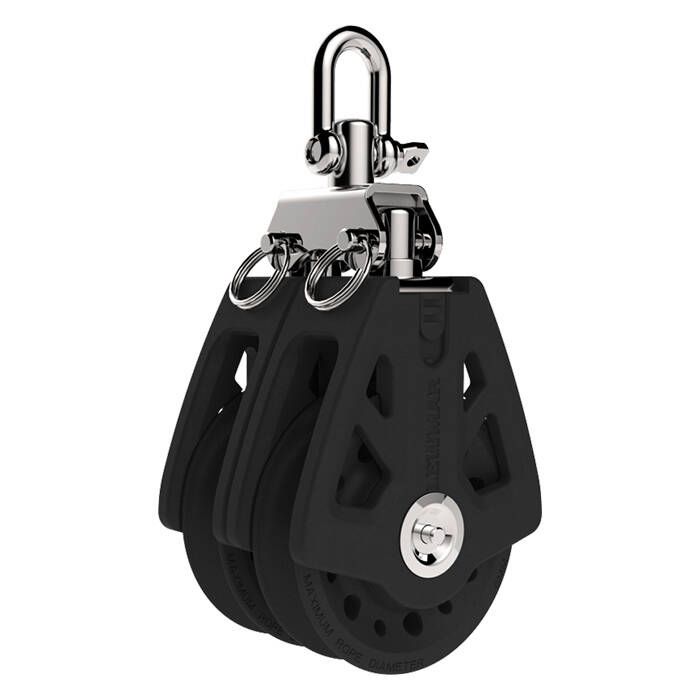 Lewmar 29925009BK Synchro Double Block 50 mm (2") with Locking Swivel Head
