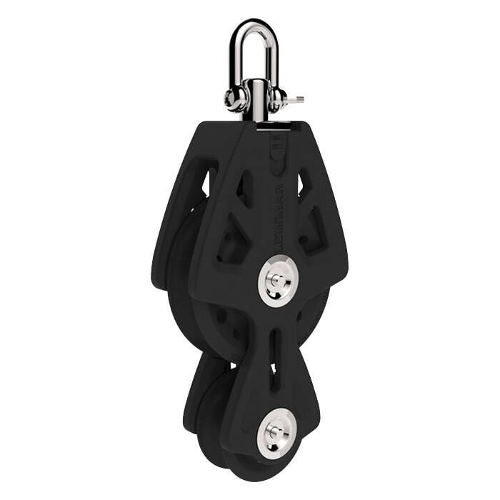 Lewmar 29925031BK 50MM Fiddle Block, Black, 1/4" 3/8" Line