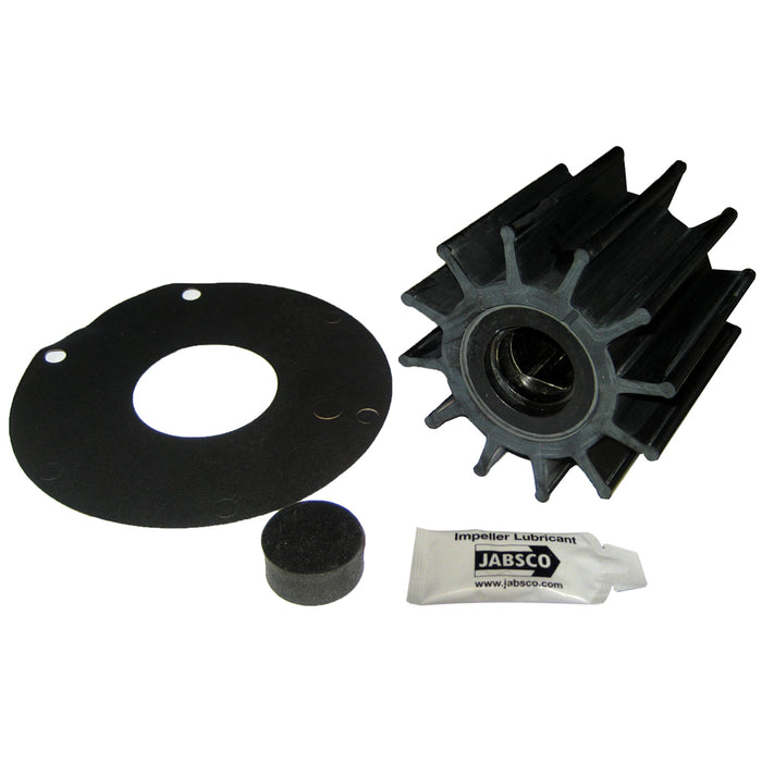 Kit de impulsor Jabsco - 12 aspas - Neopreno - 3-¾" de diámetro - Inserto de plástico - Doble accionamiento plano