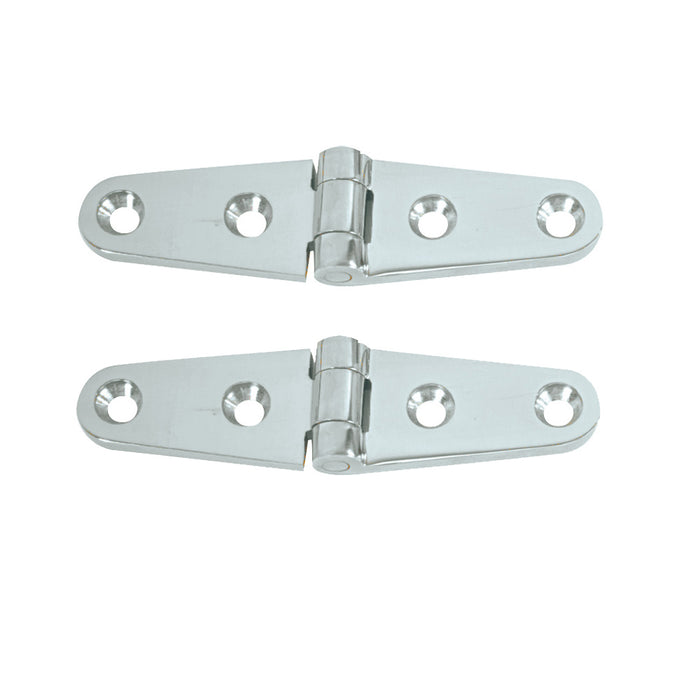 Whitecap S-0604 Strap Hinge CP/Brass 4" x 1" Pair