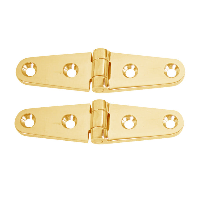 Whitecap S-0604BC Strap Hinge Polished Brass 4" x 1" Pair