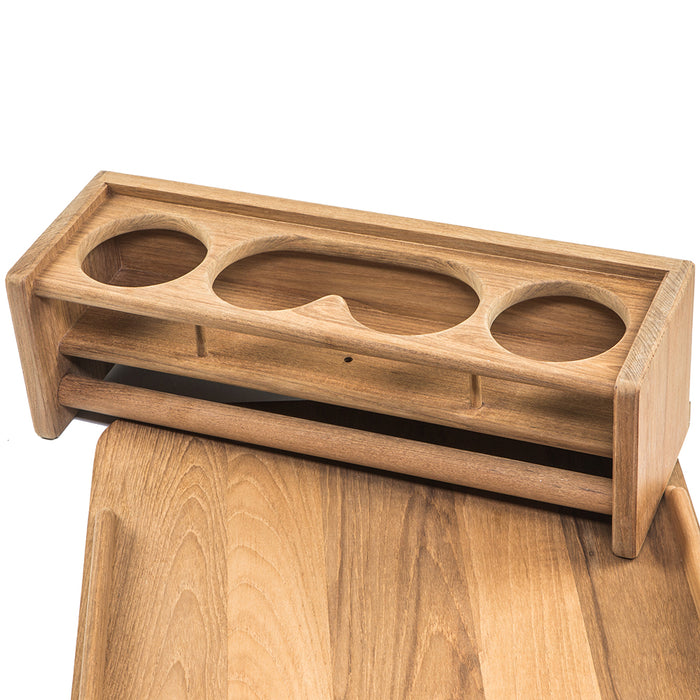 Whitecap 61394C Teak Drinkholder w/Removable Cockpit Table Top Holds 4 Glasses