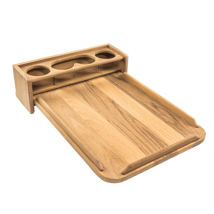 Whitecap 61394C Teak Drinkholder w/Removable Cockpit Table Top Holds 4 Glasses