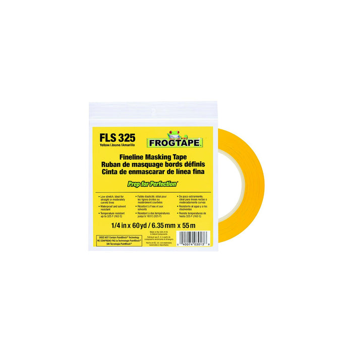 Shurtape 105690 FrogTape FLS 325 Yellow Low-Stretch PVC Fineline Masking Tape, 36 yards