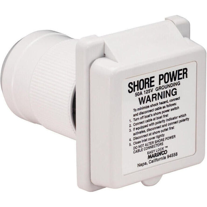 Marinco 6351EL-B 50 Amp 125V Power Inlet With Stainless Steel Trim