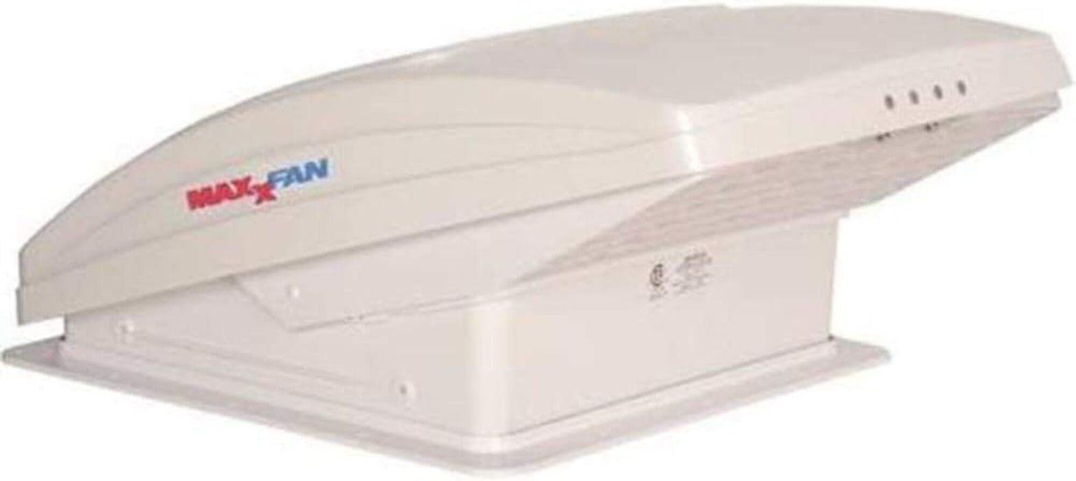 MaxxAir 00-05301K MaxxFan Deluxe White RV 4-Speed Fan w/Manual Opening & Rain, Shield