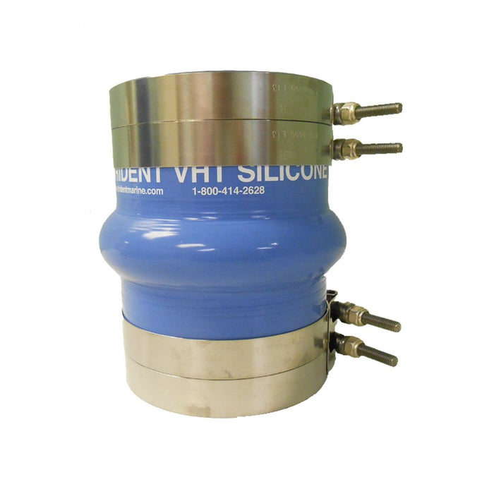 Trident Marine 272V4000-S/S Blue Silicone "VHT" Single Hump Hose w/T-Bolt Clamps, 4"