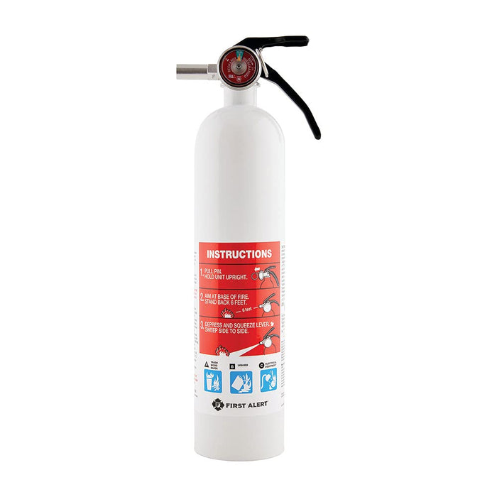 First Alert FE1A10GOWA Multi-Purpose Dry Chemical Fire Extinguisher, White, 1A-10B:C