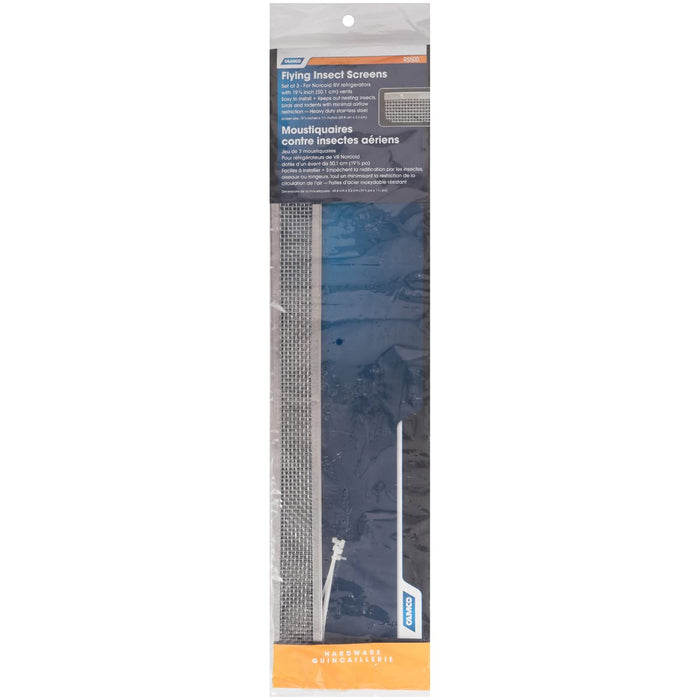 Camco 42148 Flying Insect Screen for Refrigerators w/ 19-3/4" Louver Openings, (except Dometic), 3/pk