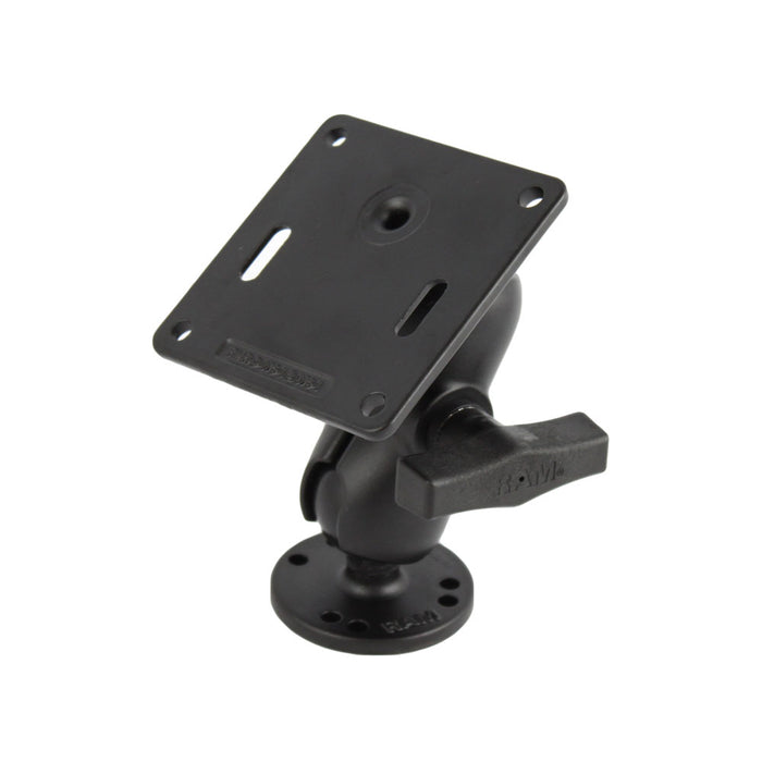 Placa Vesa RAM Mount de 3,625" con patrón de orificios de 75 x 75 mm y montaje en superficie con brazo corto