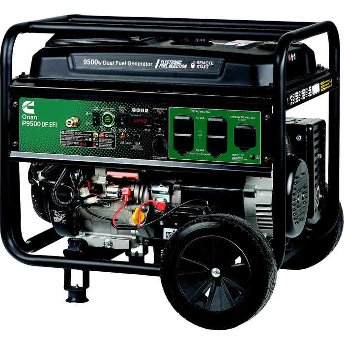 Onan A075C509  P9500DF EFI Dual-Fuel Portable Generator, Gasoline/Propane, 7500/9500 Peak Watts