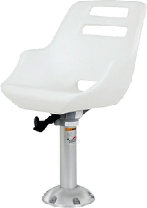 Springfield 1001408-L Admiral Fixed Height Chair Package, White, Includes Seat, Low Profile Armrest, Pedestal, Floor Base, Mounting Plate