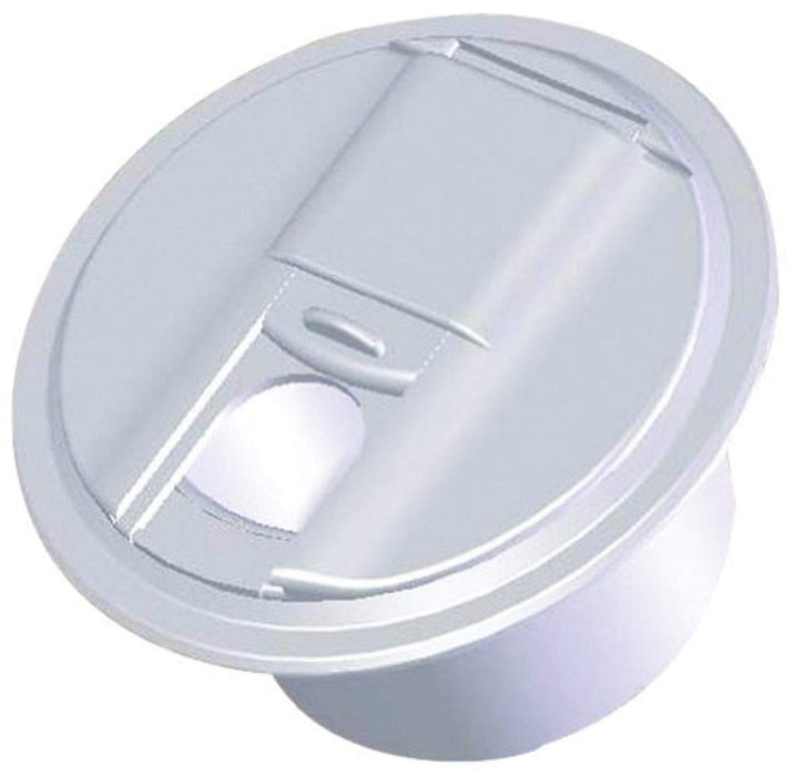RV Designer B101 Universal Round Electrical Cable Hatch, White