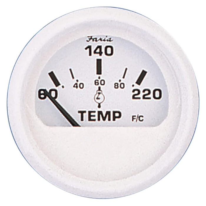 Faria F13113 Dress White 2" Cylinder Head Temperature Gauge w/ Sender (60-220F)