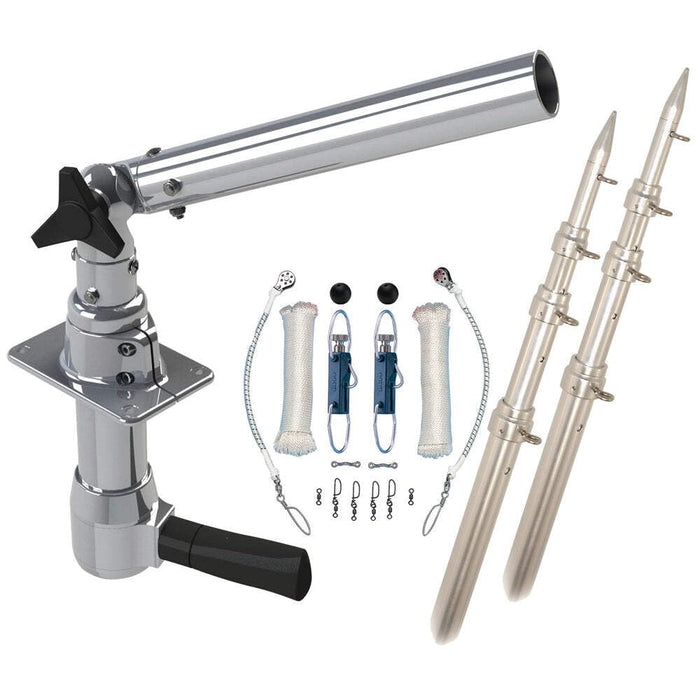 Rupp Marine REV-TPGN-18T Revolution Top Gun Package, 18' Poles, Rigging Kit, Klickers Release Clips
