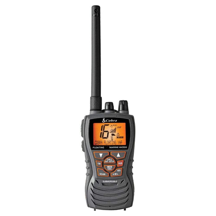 Cobra Electronics MRHH350FLT 6 Watt Floating Handheld VHF Marine Radio, Black