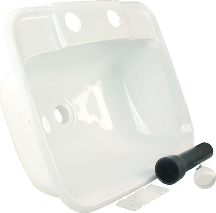 JR Products 95351 White Molded RV Lavatory Bathroom Sink
