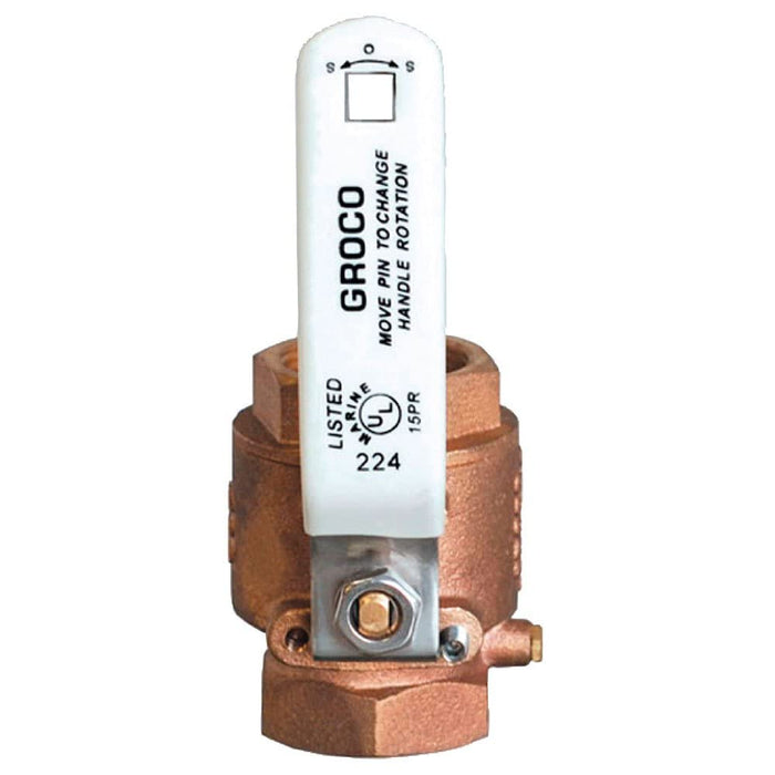 Groco IBV-750 BSPP 3/4" Bronze Full Flow In-Line Ball Valve