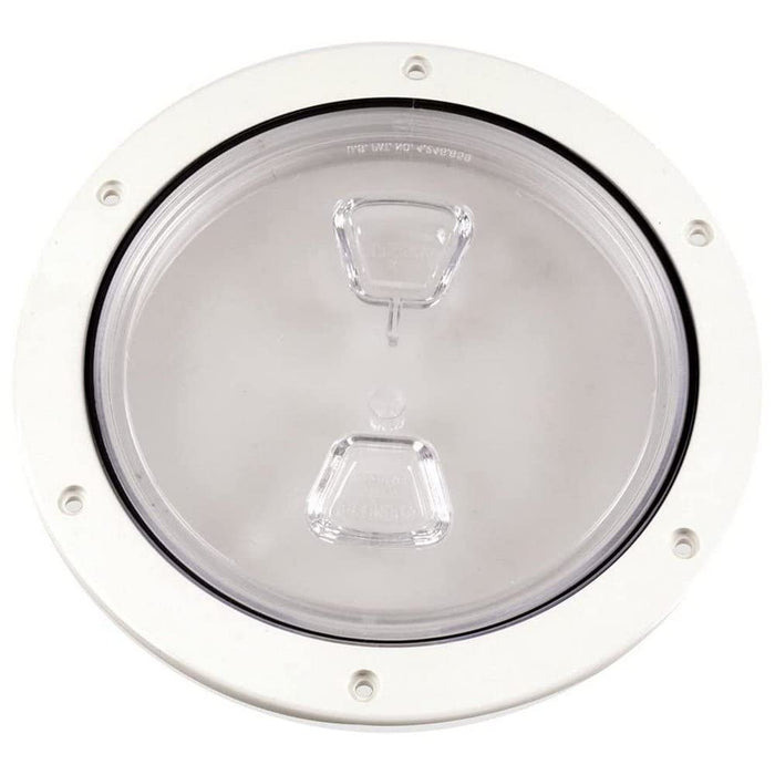 Beckson Marine DP60-W-C Screw Out Deck Plate w/ Standard Trim Ring, Smooth Center