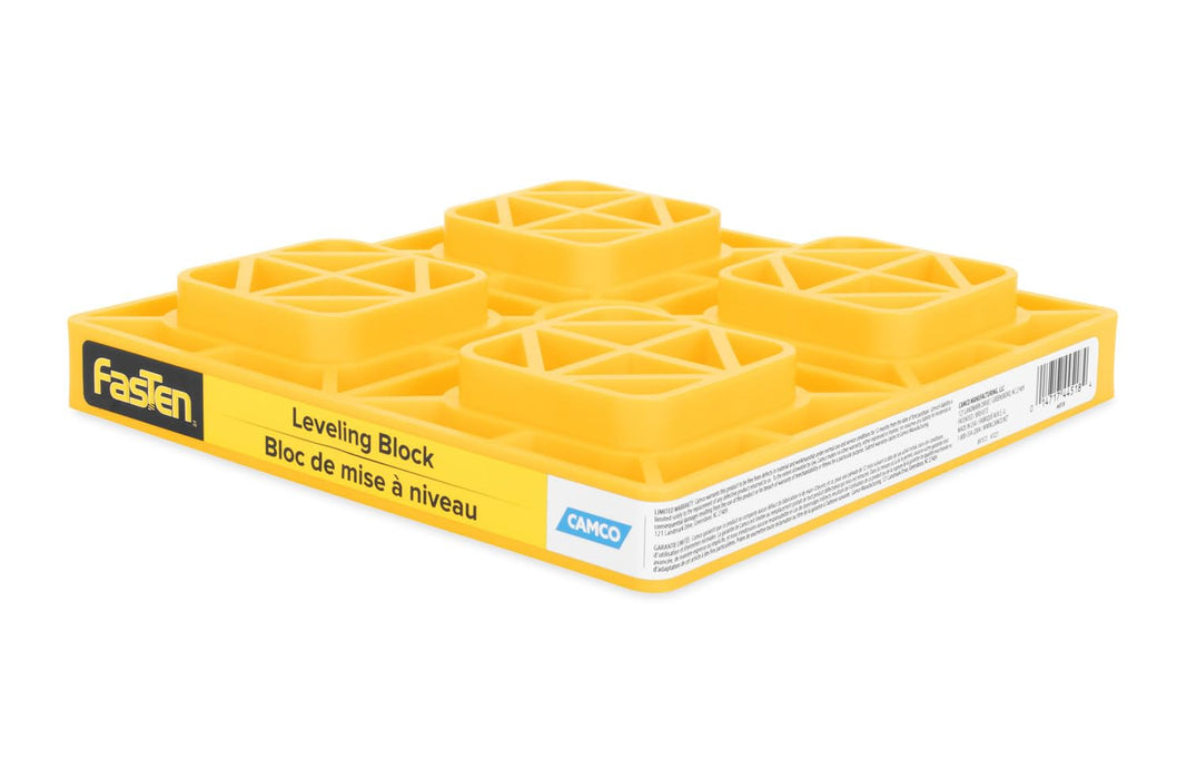 Camco 44518 FasTen RV Leveling Block, 2x2,Yellow, Single (E/F)
