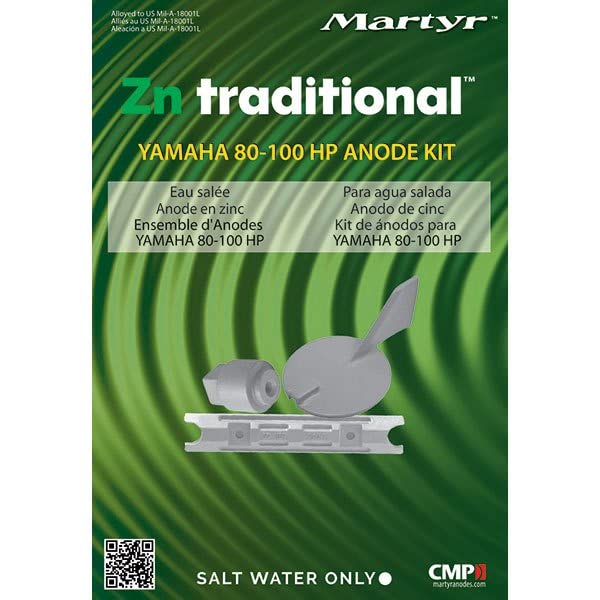 Martyr CMY80100KITZ Anode Kit For Yamaha HP Outboards, Zinc