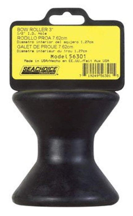 Seachoice 56301 Black Rubber Bow Roller 3"