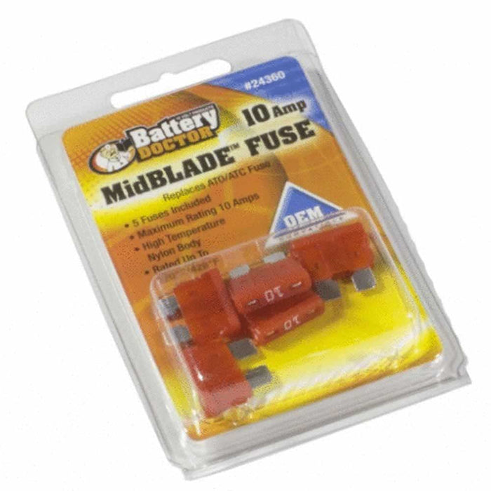 Wirthco 24357 Battery Doctor Midblade ATO/ATC Fuses, 7.5A, 5/Pk