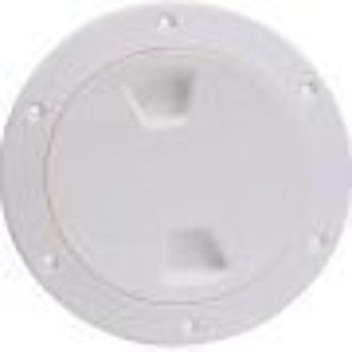 Beckson Marine DP84-W Screw Out Deck Plate w/ Standard Trim Ring, Diamond Center