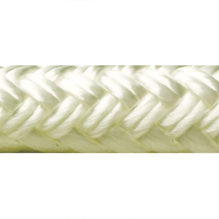 Seachoice Double-Braid Nylon Dock Line w/ Eye Splice, Pre-Shrunk, Heat Stabilized, 1/2 In. X 15 Ft., White