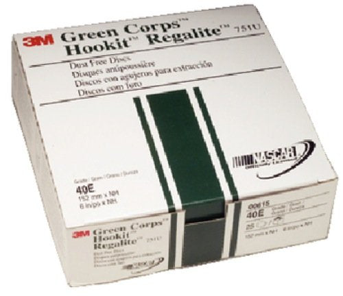 3M 615 6" 40E D/F Green Hookit Discs