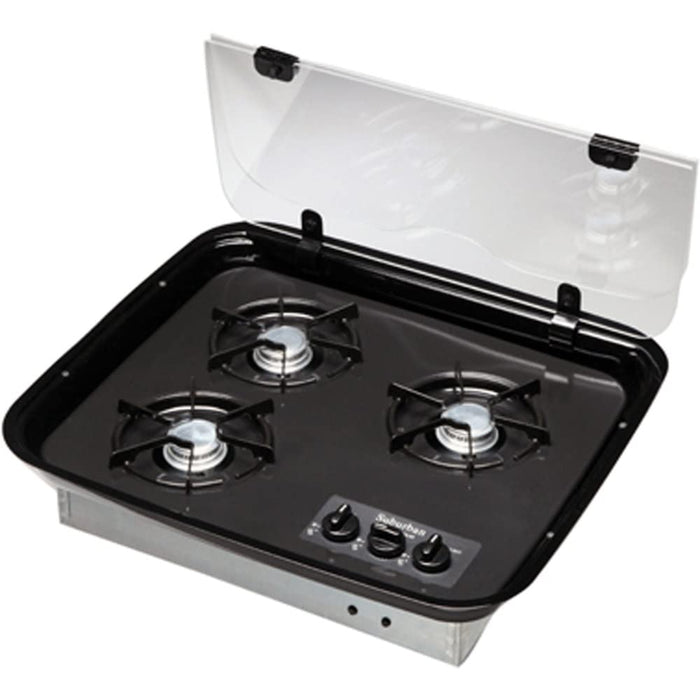 Suburban Mfg 2990A Suburban Flush Mount Glass Cover, 3-Burner Drop-In, Clear