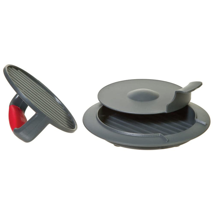 Progressive HPM-10 Prepworks Perfect Burger Press, 3-Piece Set, Comfort Grip, Dimple Insert, Non-Skid Base