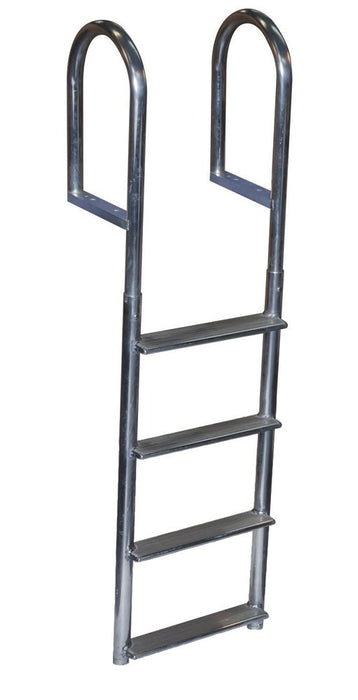 Dock Edge DE2044F Welded Aluminum Fixed Wide 4-Step Ladder