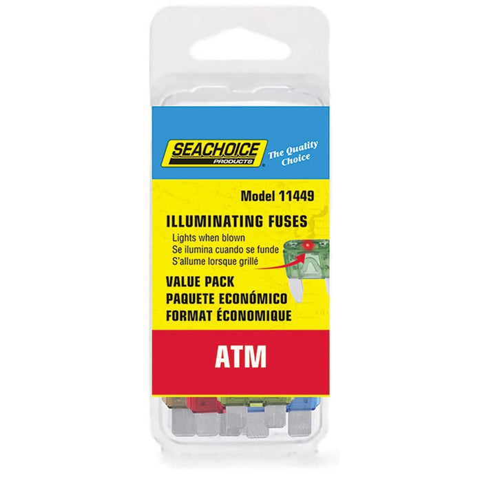 Seachoice SC11449 ATM Illuminating Fuses Value Pack, Contains 25 Assorted ATM Illuminating Fuses