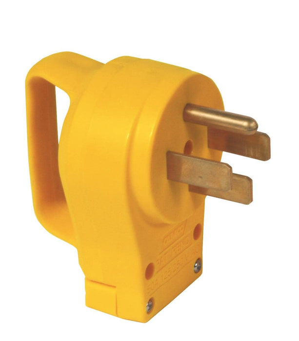 Camco 55252 Yellow PowerGrip Replacement RV Plug with Handle