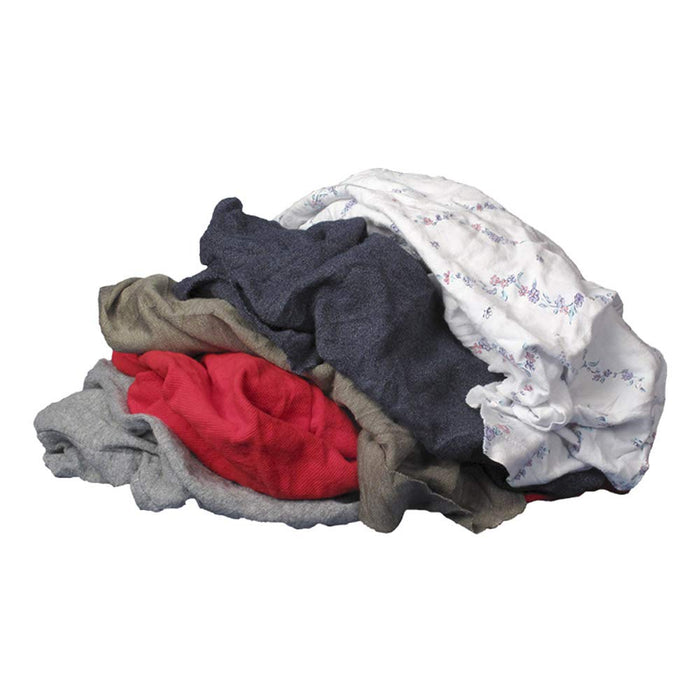 Buffalo Rags 10087 Recycled Colored T-Shirt Cloth Wipers, 8 lb. Box