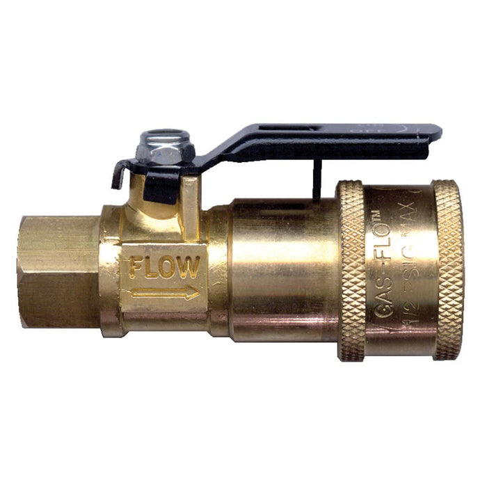 JR Products 07-30435 Natural & LP Gas Coupler w/ Shut Off for RV Cooking Stoves